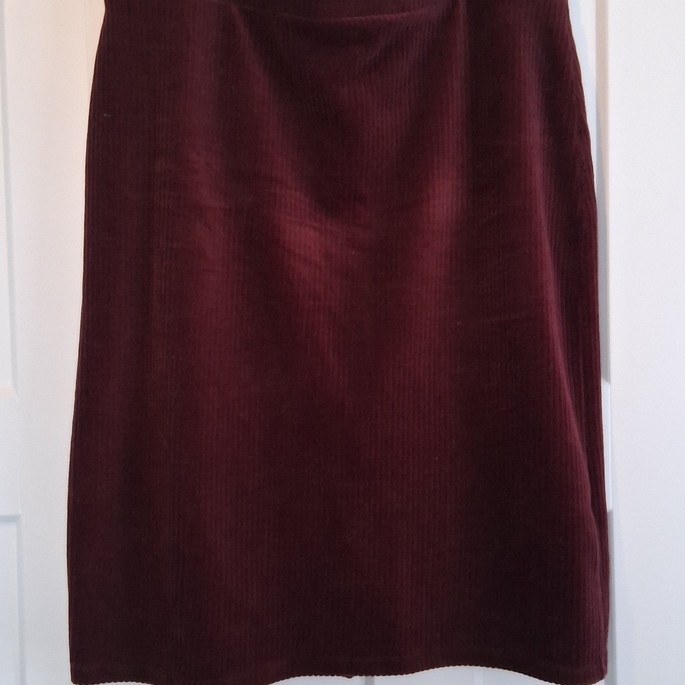Dex Elegant Burgundy Corduroy Skirt